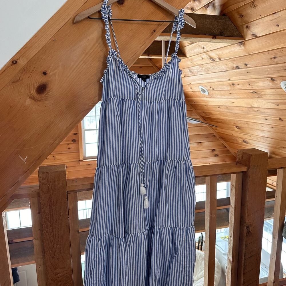 Blue and White Striped Sundress